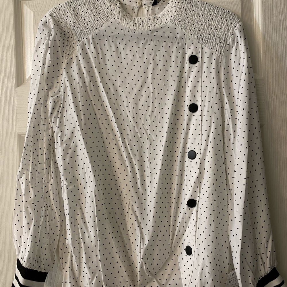 Zara Polkadot Side Button Blouse